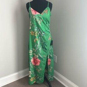 Lulu's Green Floral Maxi Dress